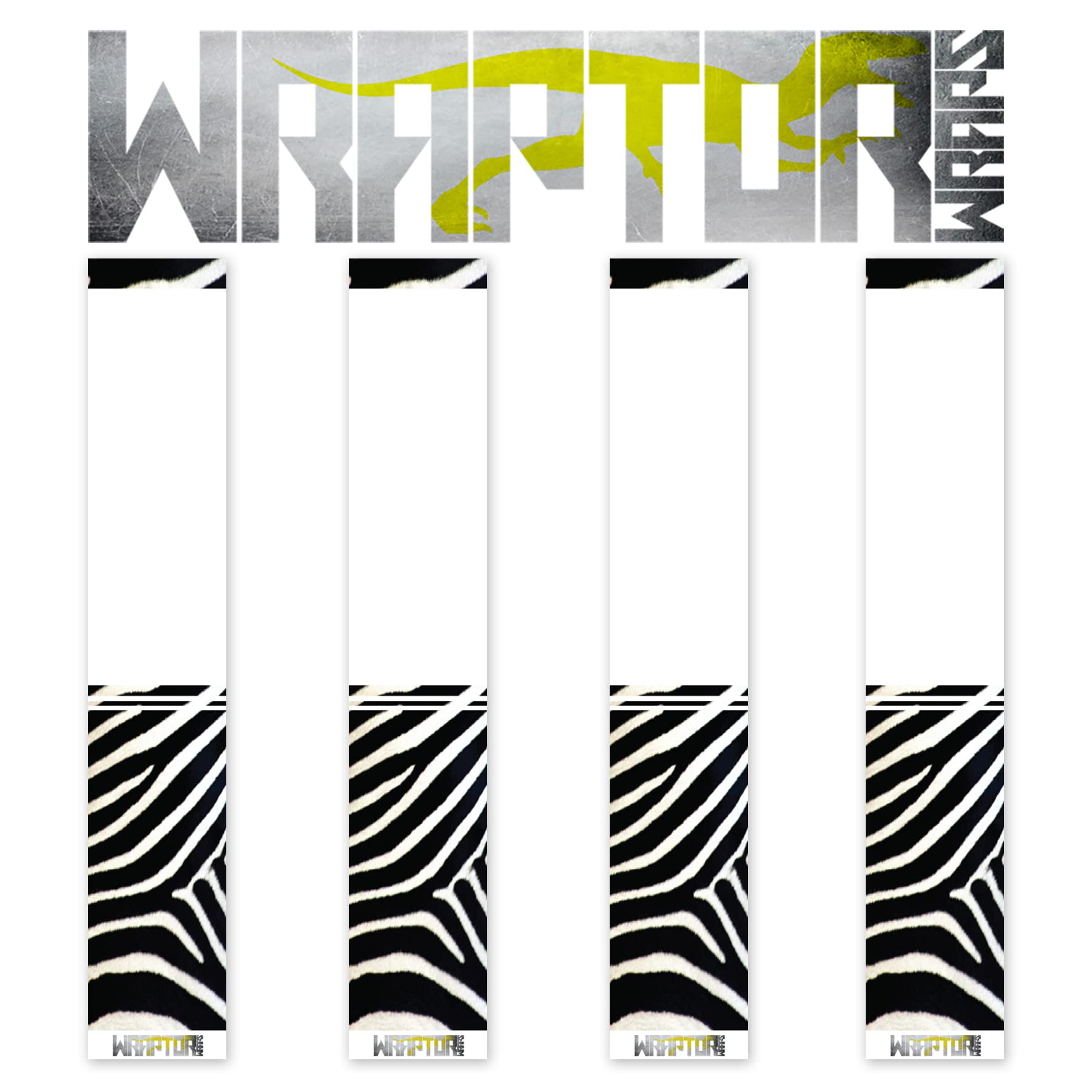 na-1 Wraptor Wraps Archery Arrow Wraps - Zebra HD Arrow Wraps - Half Wrap Design - Pack of 13-150mm Length - Large Width