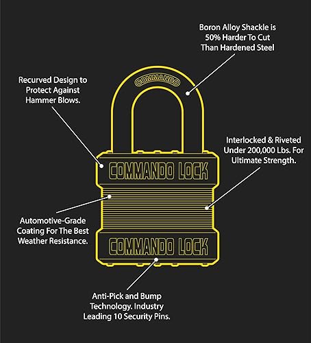 Miniatura 5 de Paquete de 2 candados de alta seguridad, grado militar, ideal para cobertizos de almacenamiento, cajas de herramientas, lugar de trabajo, cerradura