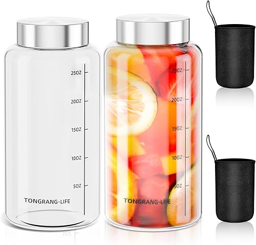 Botellas de vidrio de gran capacidad de 27 onzas con tapa para mezclas de proteínas, botella de agua para jugos, licuados, alimentos secos, viajes y