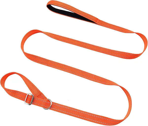 MayPaw Slip Lead Dog Leash, 3/4" Wide Reflective Nylon Training Lead with Padded Handle, 6 FT Flat Pet Leash for Groomers, Shelters, Rescues, Vets or Doggy Daycares