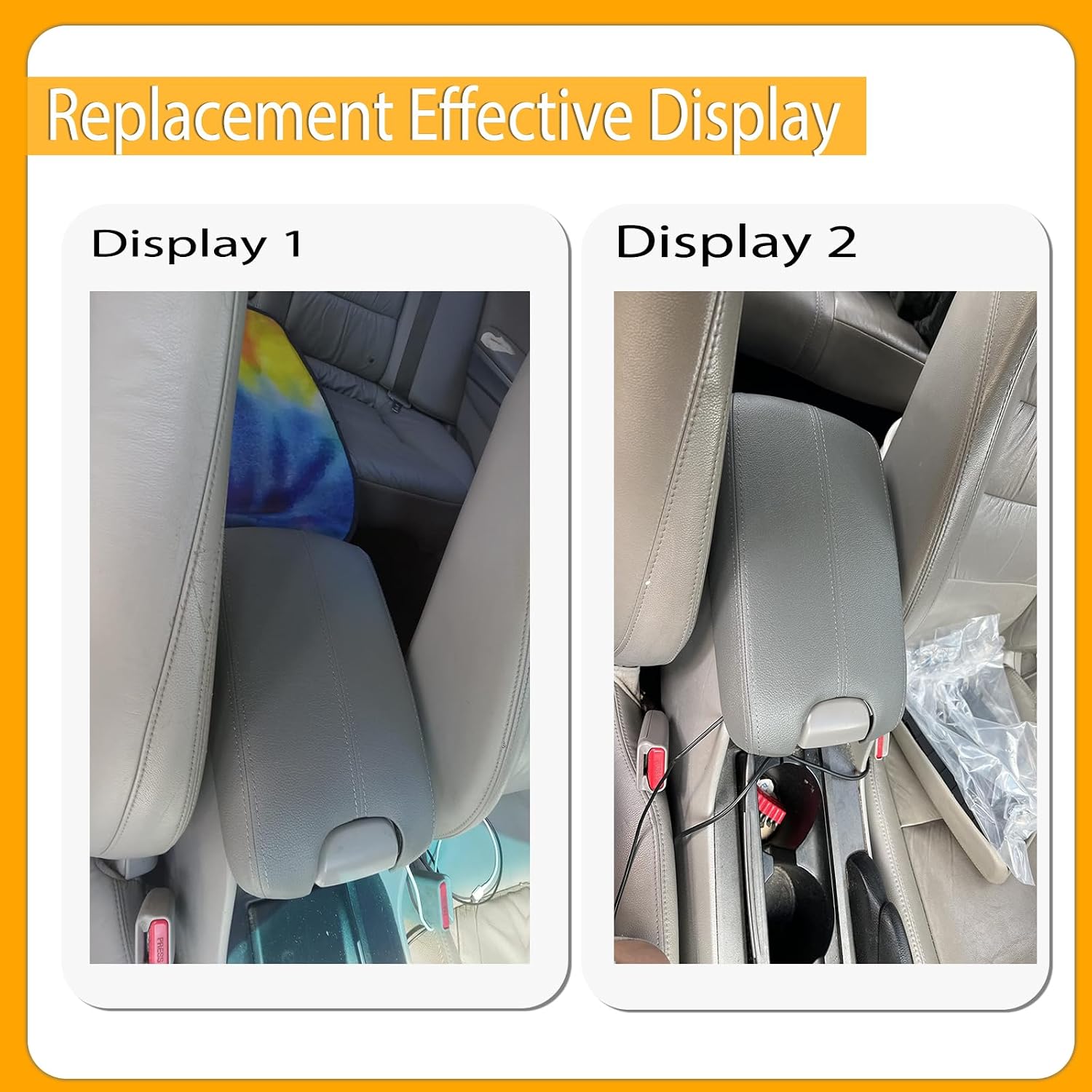 MOTOALL Auto Car Leather Suture Center Console Armrest Lid Cover Cap for 2008 2009 2010 2011 2012 Honda Accord Synthetic Leather (Vinyl) Plastic Gray