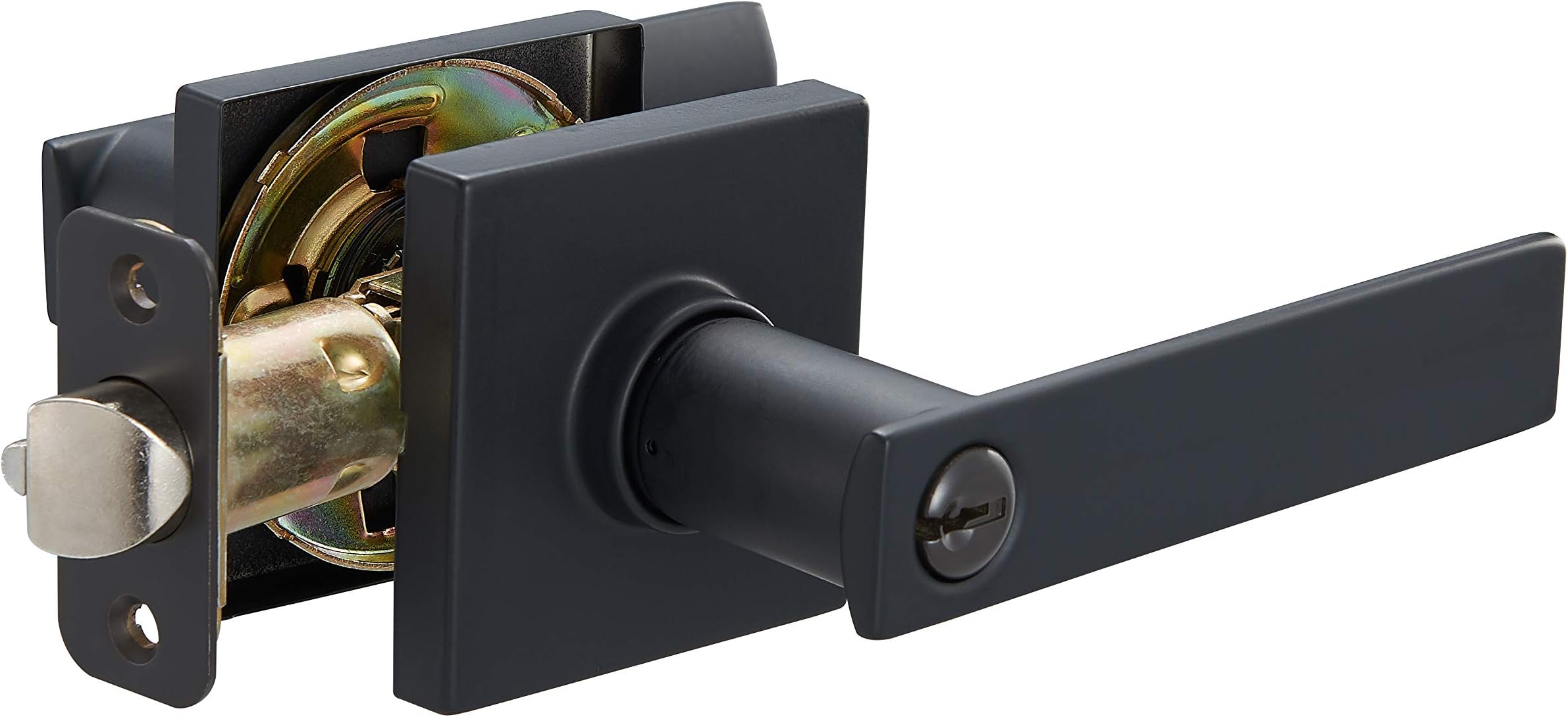 Contemporary Stamford Entry Door Lever, Easy Installation, Matte Black, 1-Pack