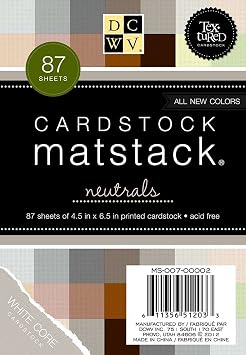 DCWV Cardstock Stack, Match Makers Neutrals, 87 Sheets, 4-1/2 x 6-1/2 inches