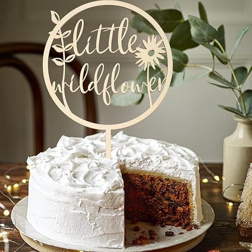 Miniatura 3 de Decoración para tartas de flores silvestres pequeñas, decoración de pastel de cumpleaños, decoración de pastel de madera, madera rústica, decoración