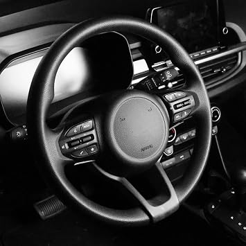 Matte Wood Grain Car Steering Wheel Lower Trim Cover Auto Steering Wheel Protector Cover Inner Steering Wheel Frame Cover Compatible with Kia Rio 2018-2022 Accessories