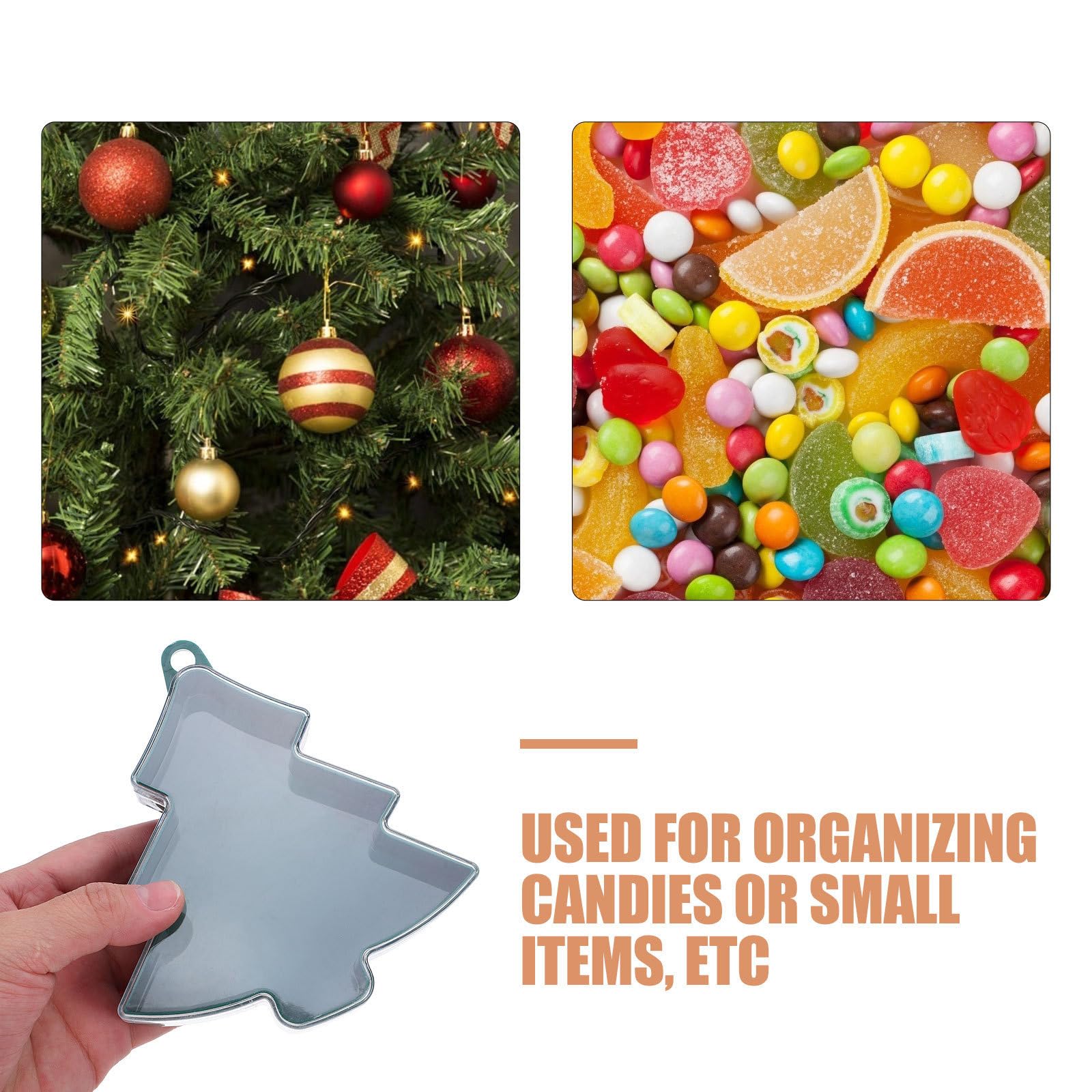 SHINEOFI 40 Pezzi Scatola Regalo Natalizia a Forma di Albero, Plastica