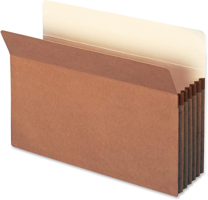 Smead File Pocket, Straight-Cut Tab, 5-1/4" Expansion, Legal Size, Redrope, 10 per Box (74234)