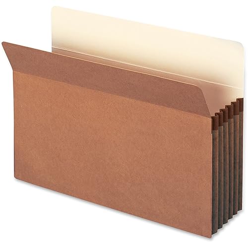 Smead File Pocket, Straight-Cut Tab, 5-1/4" Expansion, Legal Size, Redrope,