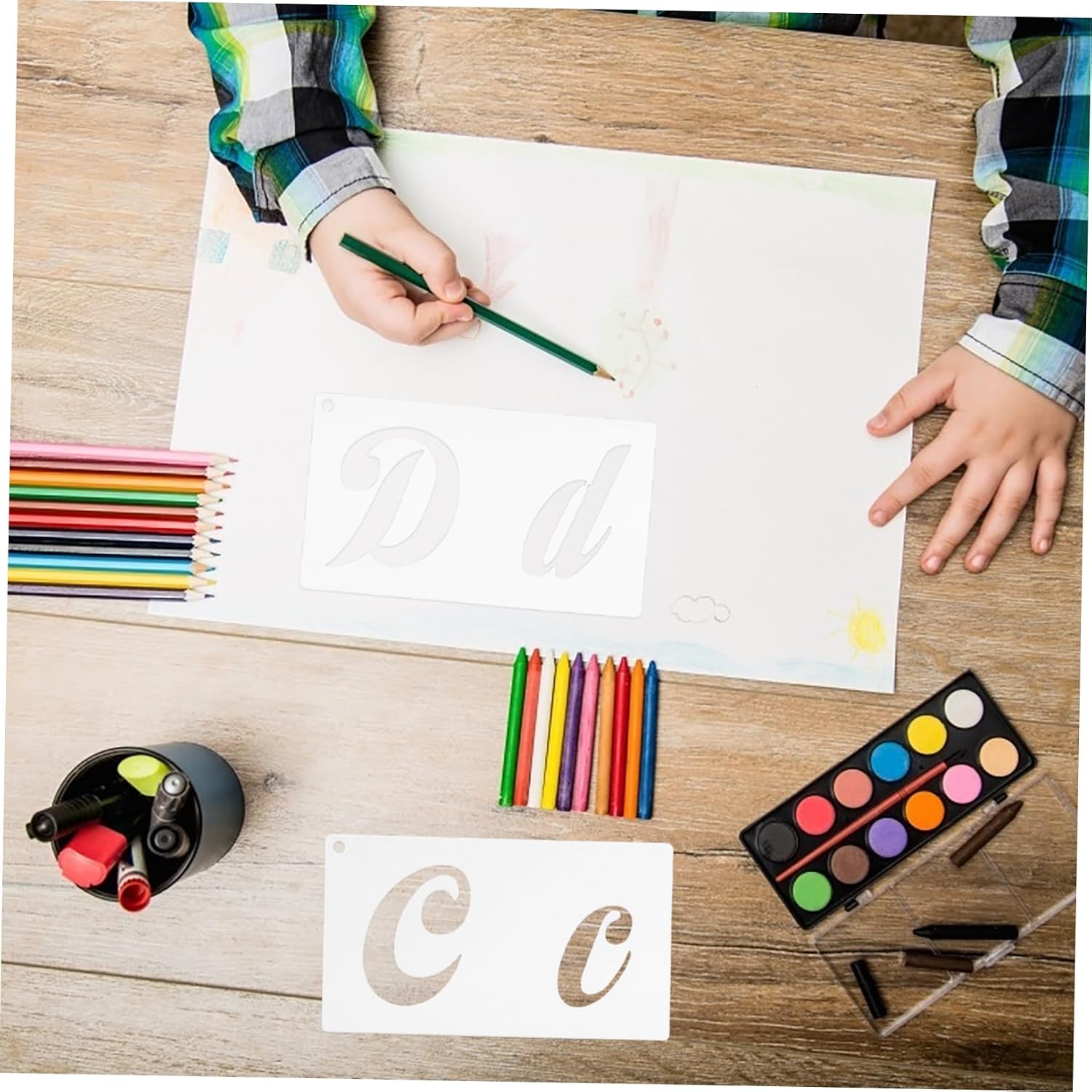 1Set Reusable Alphabet Stencil Craft Templates for Painting Numbers Symbols Durable Pet Material Easy to for Signs Home Decor Airbrush Use