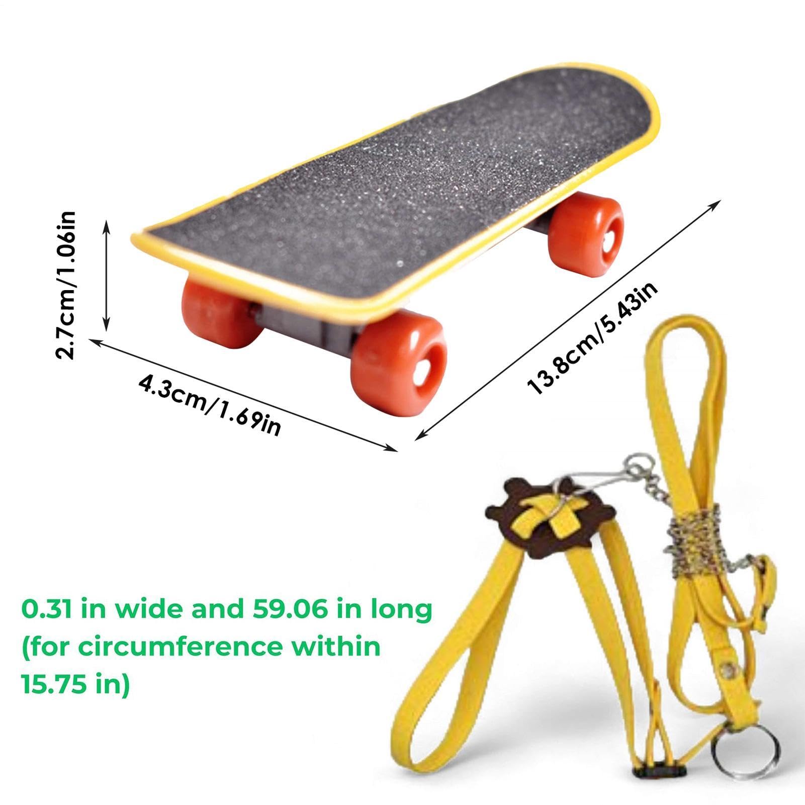 Schildkröten-Trainingsseil und Skateboard – verstellbares Schildkrötengeschirr-Spielzeug, kleines Reptilien-Zubehör für drinnen und draußen, Balkon, Garten, Hof, Unterhaltung, kreatives