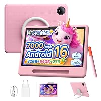 Easerush P10 Kid Tablet con Penna Custodia in Silicone, Rosa