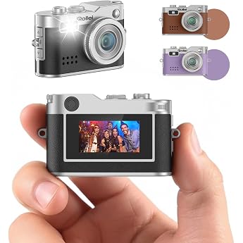 Rollei Mini Digital Camera Vintage Black, 1080P FHD Small Retro Digital Camera with 0.96 Inch Colour Screen, 2MP Thumb Camera