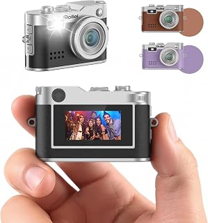 Rollei Mini Fotocamera Digitale Nero, 1080P FHD Piccola Macchina Fotografica Digitale Retrò con 0,96" Schermo a Colori 2MP Cámara Digital Compatta con Flash e Registrazione, Mini-Fotocamera-Digitale
