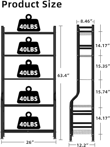 Miniatura 2 de Soporte para plantas de interior y exterior, 5 niveles de metal alto para múltiples macetas de flores, estante grande impermeable para sala de