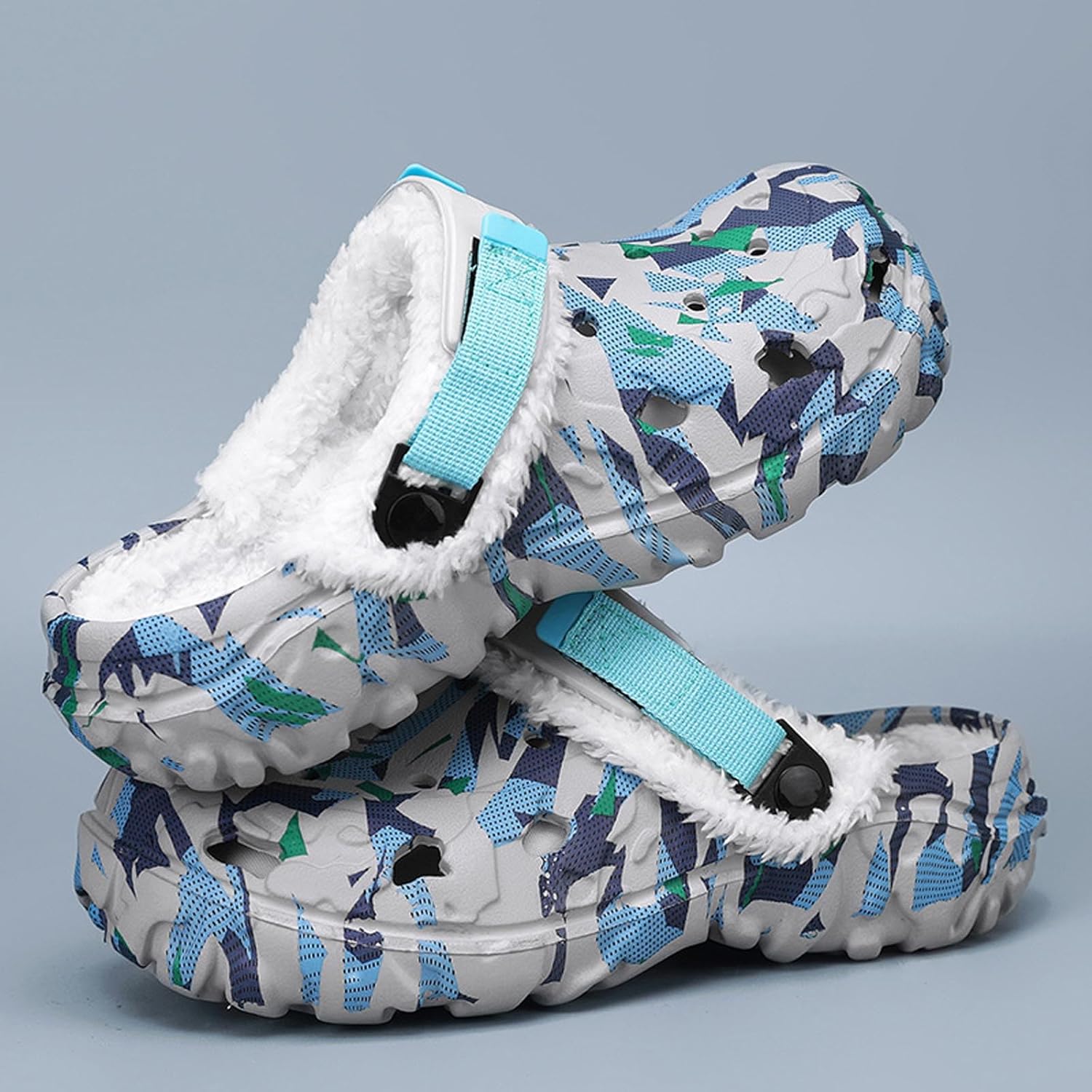 Men's Winter Clogs: Faux Fur Lined Garden Shoes - Indoor Warm Plush Fleece House Slippers - Outdoor Walking Mules with Adjust Back Strap - Image 6