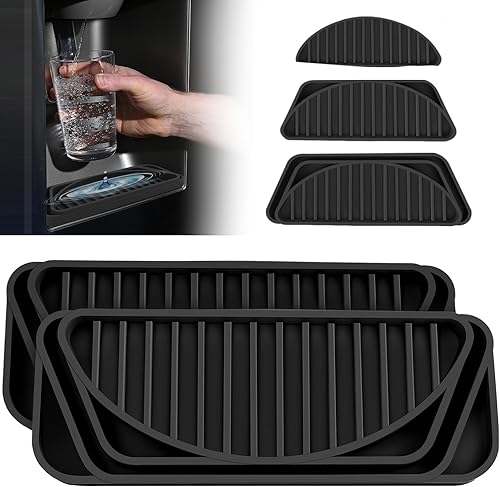 ASOUNY - Recogedor de goteo de silicona para refrigerador, paquete de 2 unidades resistente para bandeja de agua, dispensador de agua para nevera,