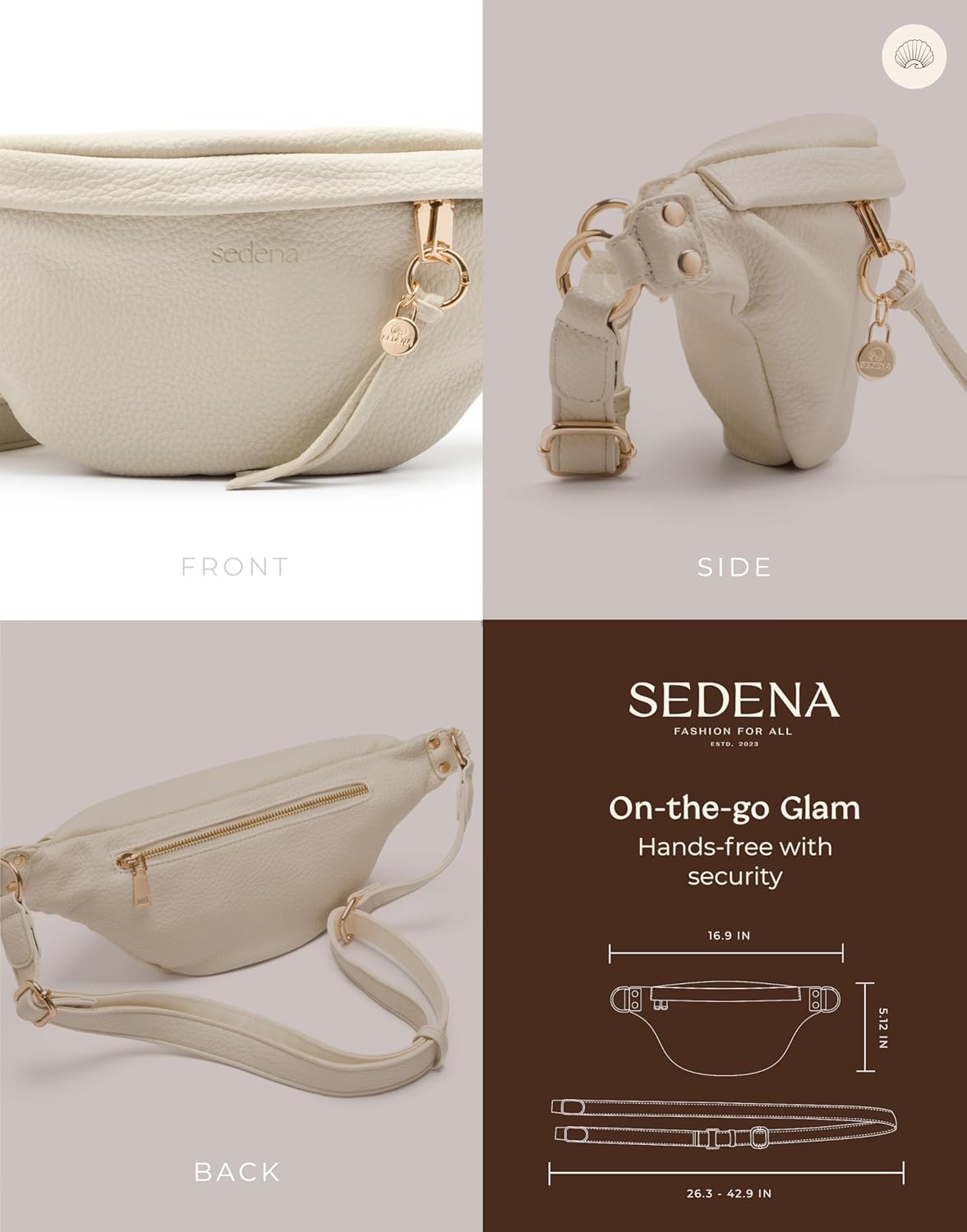 Anti Pickpocket Bag - Ivory RFID Crossbody Bag for Travel, Adjustable Strap Multiple Compartments Anti Theft Crossbody Bags for Women Travel Size Essentials Crossbody Bags for Women Large Size - Image 5