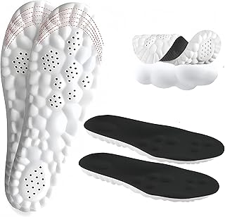 Cloud Soles for Men, Insoles for Men, 4D Cloud Soles for Women, Cuttable, Anti Fatigue, Shock Absorption, Foot Pain Relief (S:Women5.5-8.5)