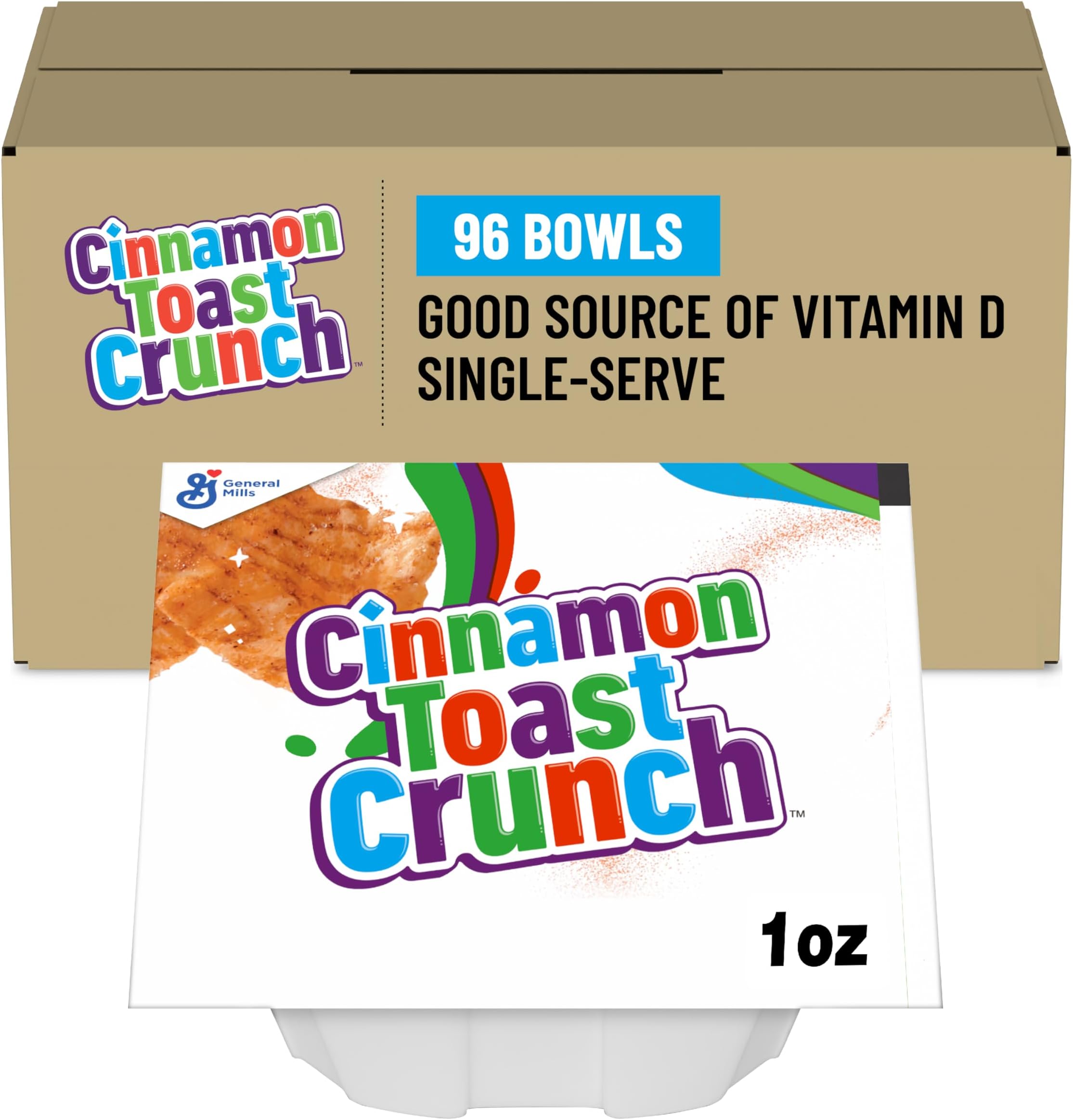 Cinnamon Toast Crunch Cereal Single Serve Bowl, 1 Oz (Pack of 96)