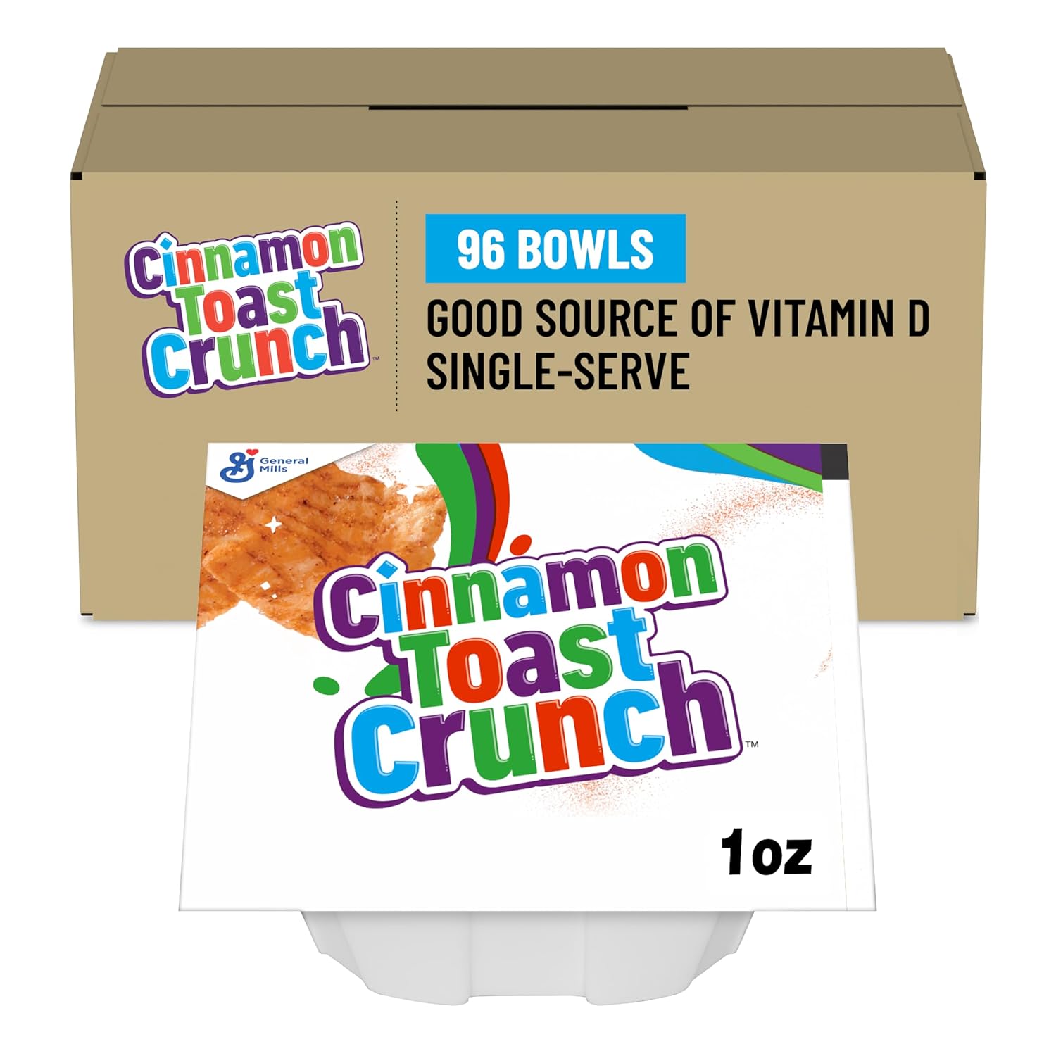 Cinnamon Toast Crunch Cereal Single Serve Bowl, 1 Oz (Pack of 96)