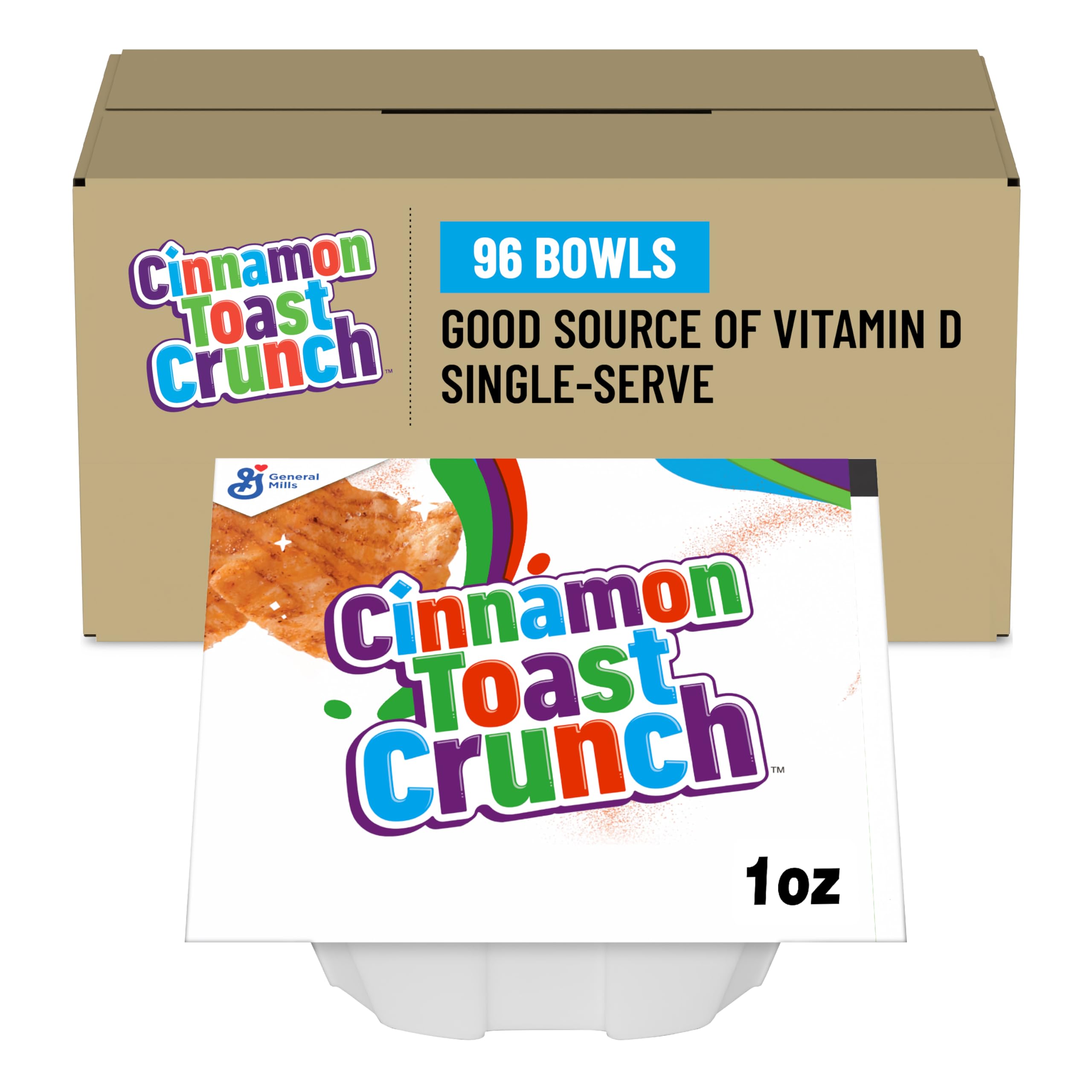 Cinnamon Toast Crunch Cereal Single Serve Bowl, 1 Oz (Pack of 96)