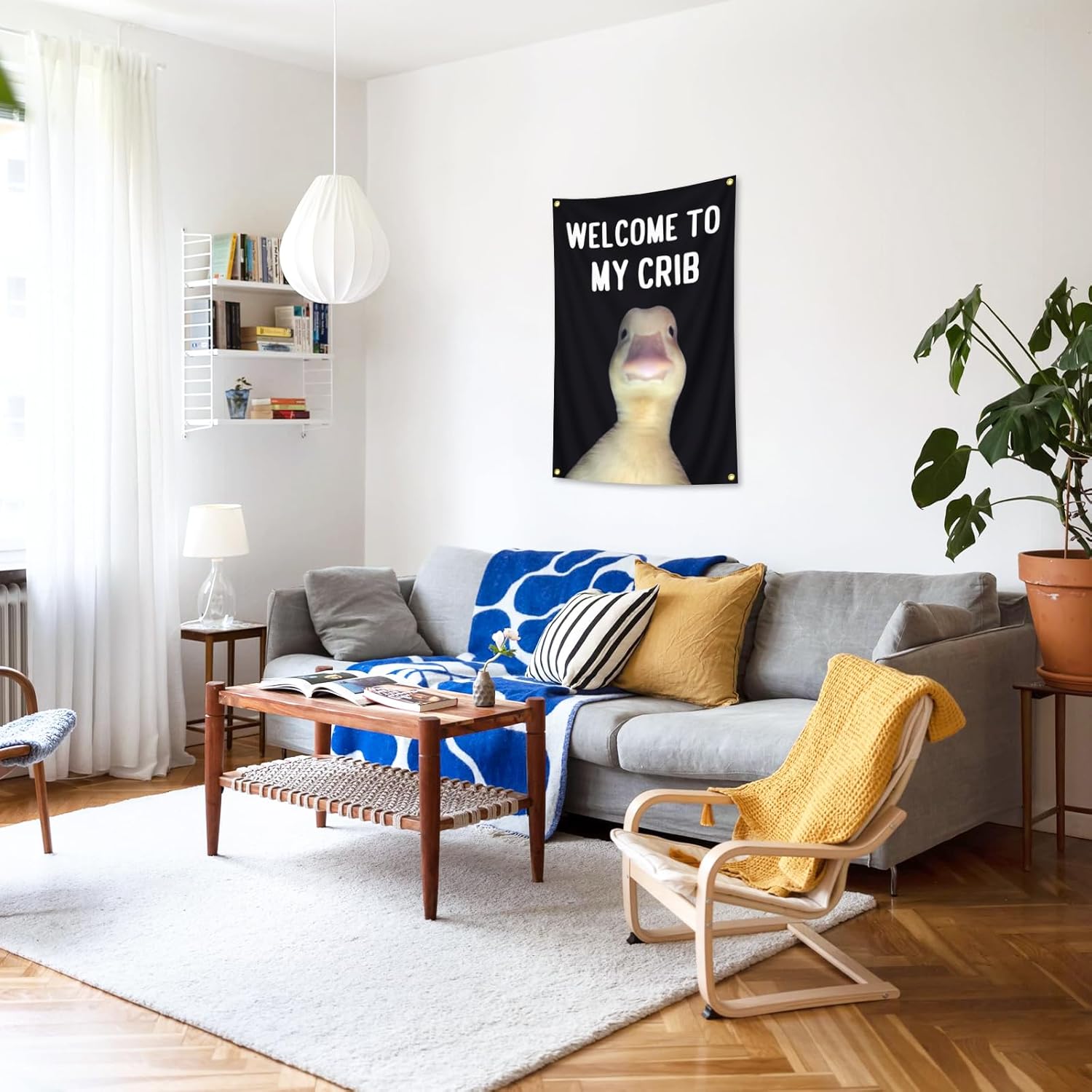 Welcome To My Crib Flag 2X3FT Funny Duck Flags,Bring Some Joy To Your Life,Fade Resistant HD Printed Banner for College Dorm, Man Cave, Bedroom Wall Decor. - Image 5