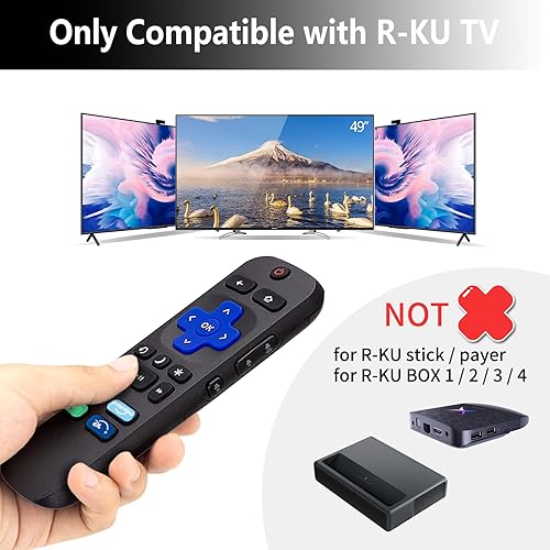 Miniatura 5 de Control remoto universal de repuesto para TV Roku TV, para TCLHisenseSharpPhilipsOnnElementInsignia Roku TV (no para Roku Stick o Box) (paquete de 2)
