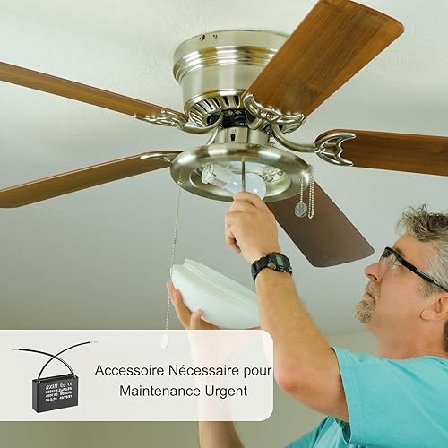 Miniatura 4 de uxcell Condensador de ventilador de techo CBB61 25uF 450V AC 2 alambres condensadores de película de polipropileno metalizado 2.283x1.220x2.244 in