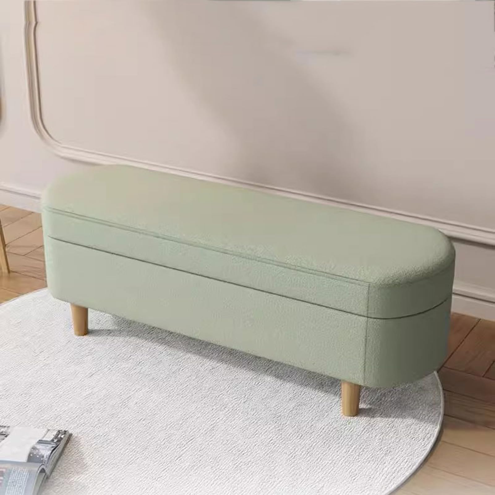 Banc chaussures rembourré en velours contre le désordre de l'entrée