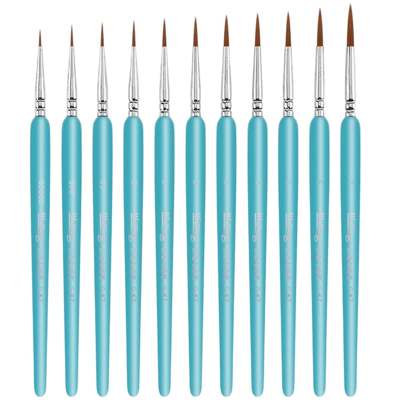 11Pcs Miniature Paint Brushes Set For Fine Detailing With Acrylic Watercolor Oil Gouache & Face Art Models Professional Calligraphy Brush Pen