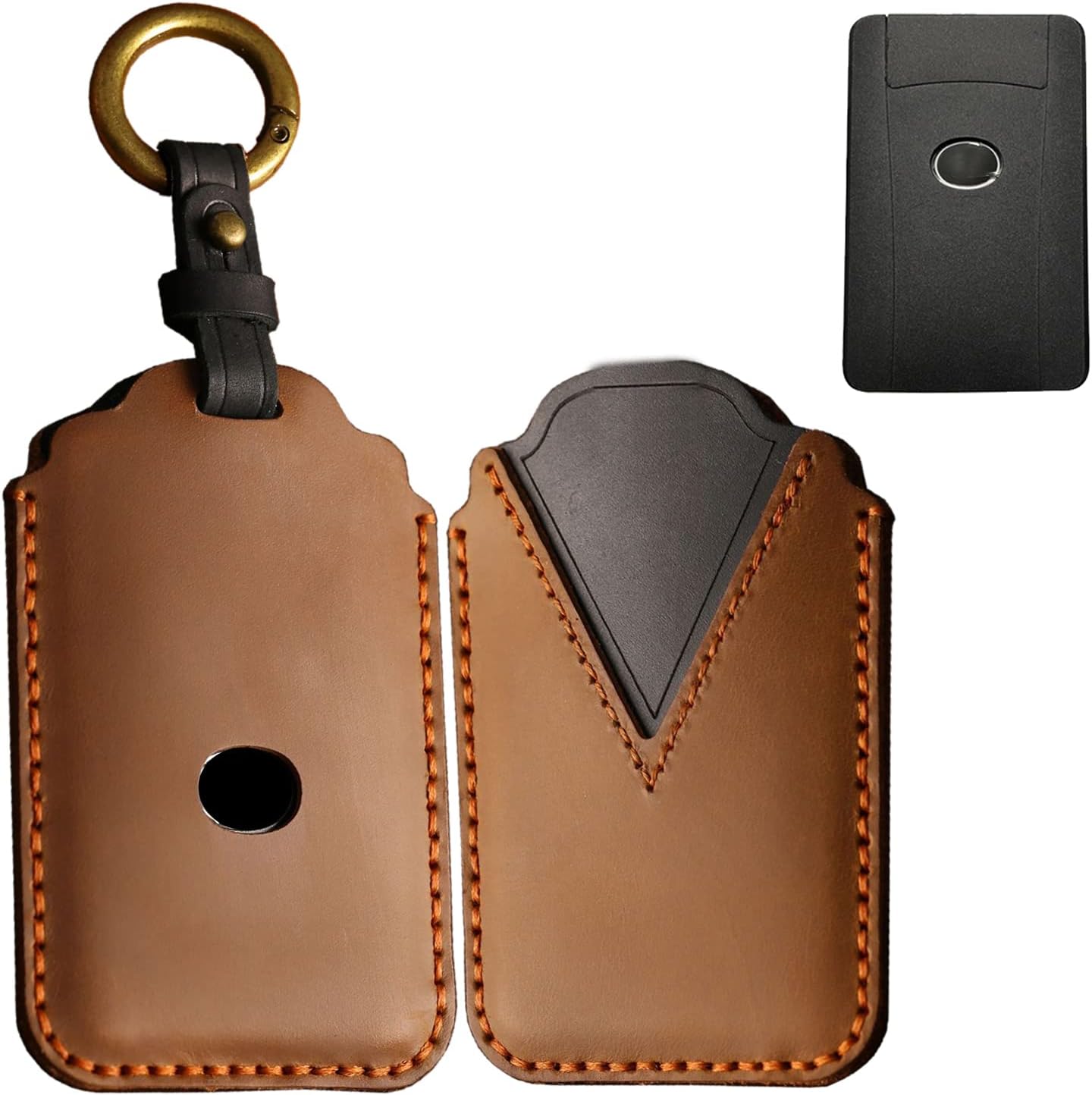 SANRILY Handmade Leather Smart Key Card Cover for Lexus F Sport ES300L 2022 GS is NX RX ES200 ES260 lx570 2020 Keyless Full Protection Key Fob Case with Keychain Brown