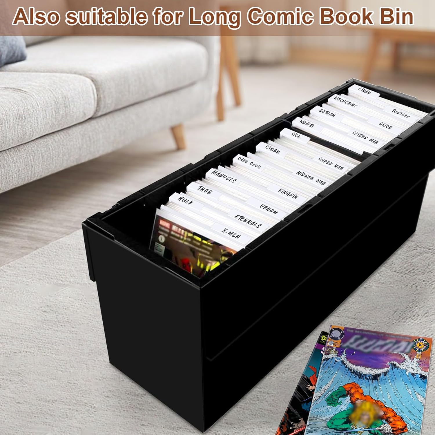 Comic Book Dividers, 100 Pack Cardboard Comic Book Dividers with Tabs for Comic Book Storage Box
