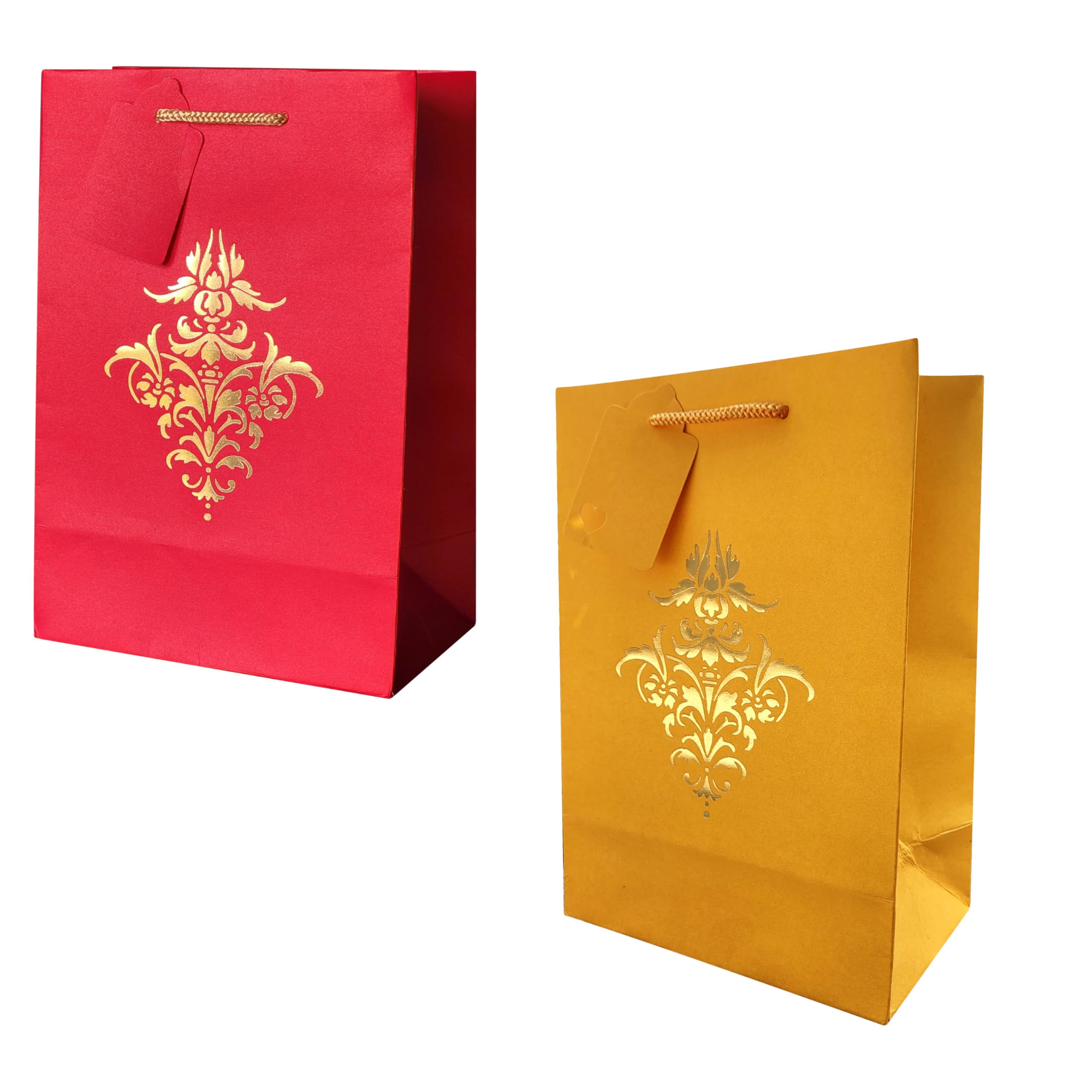 Flora Paperbags | Paper Bags for Gifting – Pack of 10 | Gift Bags with Handles for Return Gifts, Wedding, Birthday, Baby Shower, Diwali & Corporate Gifting | Paper Gift Bags| 7x10x4 inches