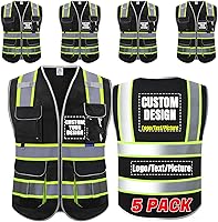 Vista 25 de BeautyWill Chaleco de Seguridad con Logo Personalizado Clase 2 Chaleco Reflectante de Alta Visibilidad Chaleco de Construcción Transpirable