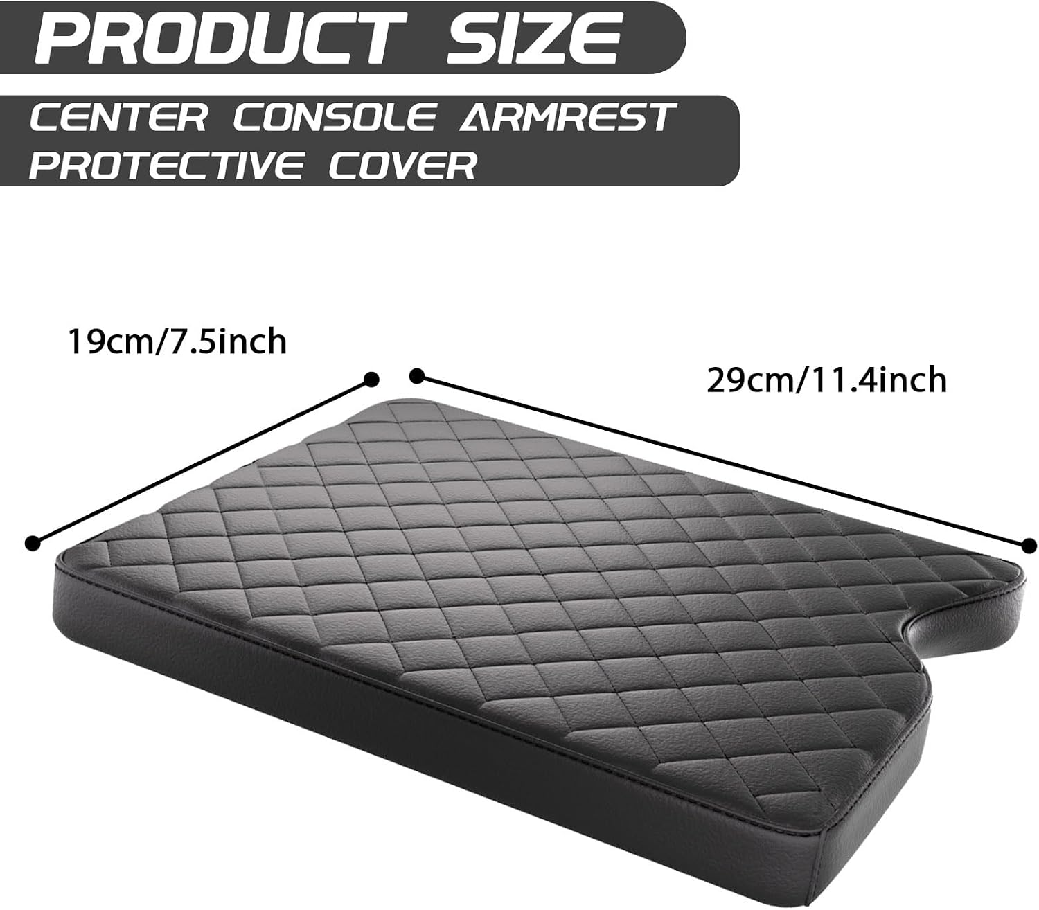 Center Console Cover, Arm Rest Cover for Ford F150 2015-2025, F250 F350 F450 2017-2025, Middle Console Covers, Leather Armrest Box Lid Protector Car Interior Accessories (40/20/40 Jump Seat Only)