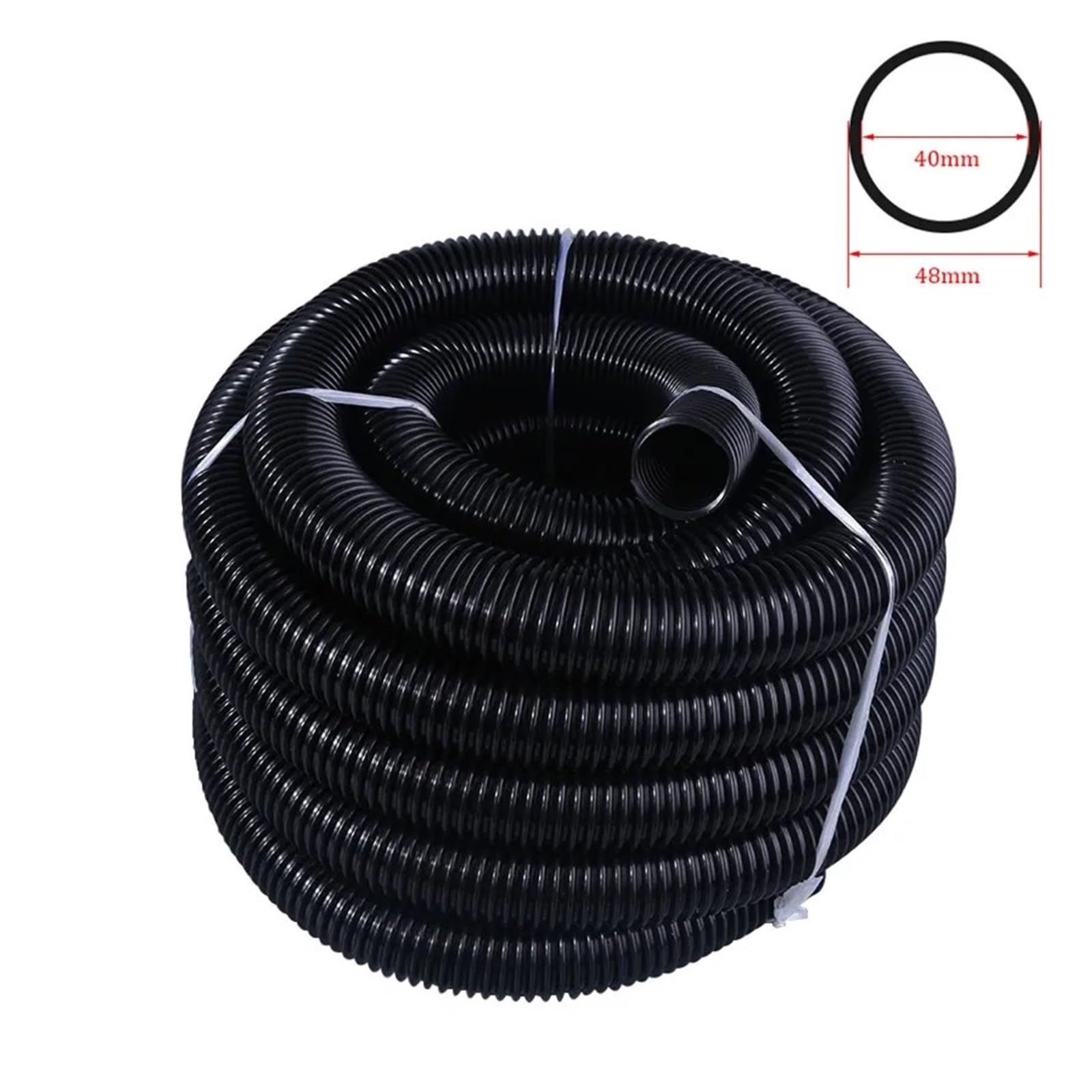 Wąż Do Odkurzacza Ogólnego, Średnica Wewnętrzna 40 Mm, Średnica Zewnętrzna 48 Mm, Miech, Słomki, Gwint Przemysłowy, Wytrzymała Część Do Odkurzacza, Miękka Rura(Black-5m (40mm))