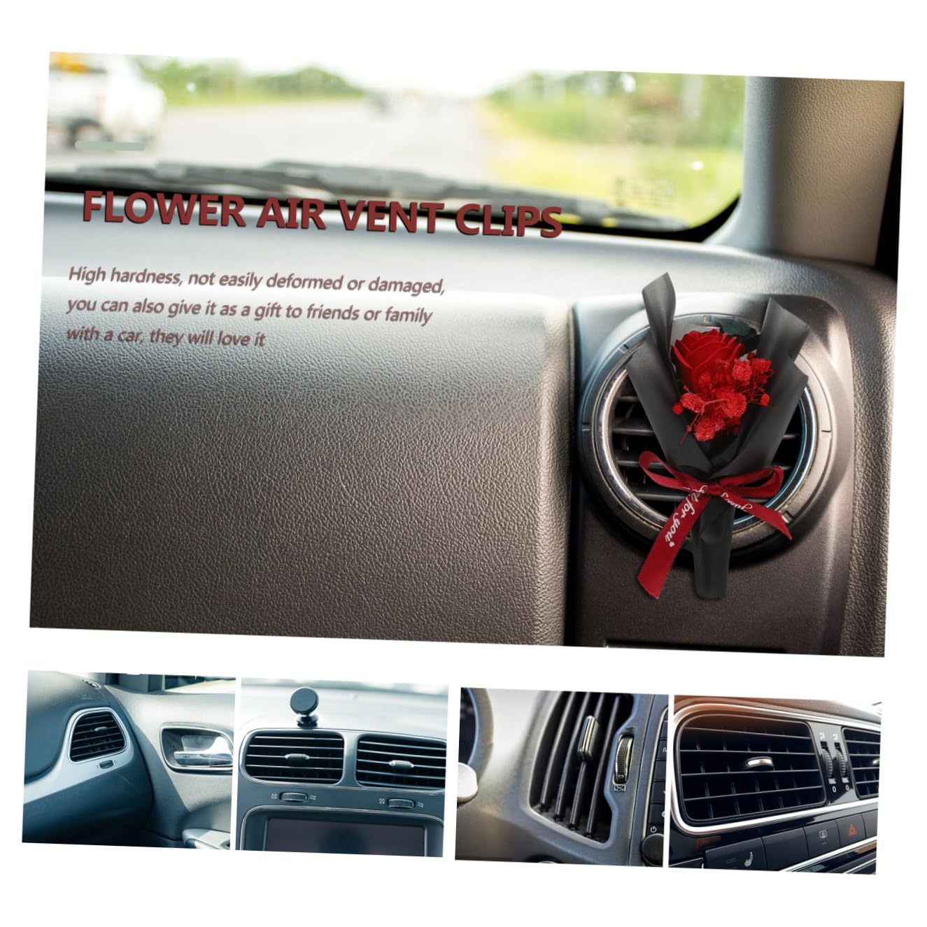 GLEAVI 5piezas Ambientador De Coche Flores Secas Clip Decorativo Para Salida De Aire Accesorio De Coche Aromatizante Para Hogar y Oficina Para Ocasiones Especiales
