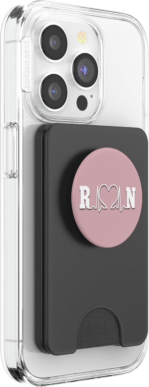 Registered Nurse Medical Heartbeat EKG Light Pink Nursing RN PopSockets PopWallet for MagSafe