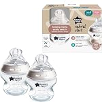 Tommee Tippee Démarrage naturel anti-colique 5 oz BPA Bouteilles pour bébés gratuites, 0+ Mois, Slow Flow Breast-like Nipple, auto-stérilisant, conçu pour la transition sans soudure entre la bouteille et le sein, 4