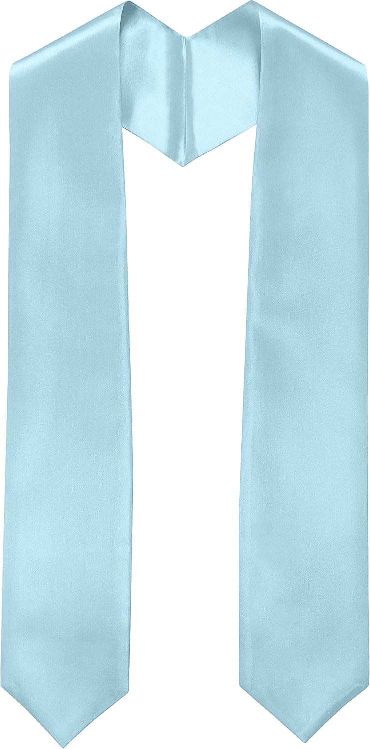 GradPlaza Plain Graduation Stole Sash 60'' Long Adults Sash for High School and College