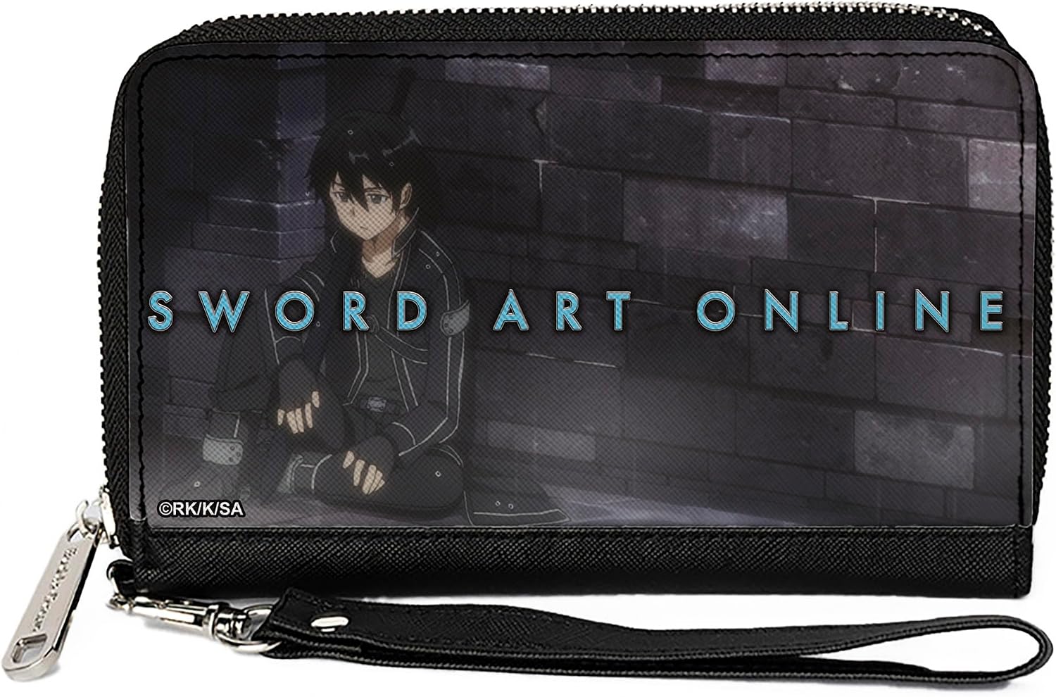 Buckle-Down Sword Art Online Wallet, Zip Around, Sword Art Online Kirito Sitting Street Scene, Vegan Leather