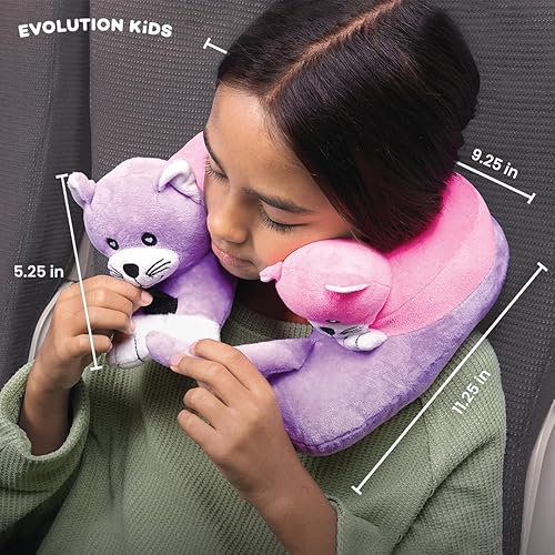 Miniatura 5 de Cabeau Almohada de viaje en avión para niños  Evolution Kids  Soporte de cuello para dormir en aviones, trenes y coches  Lindo, acogedor y tierno
