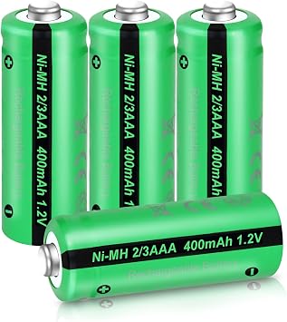 PKCELL Pack of 4 Rechargeable Batteries NIMH 2/3AAA Battery Not AAA
