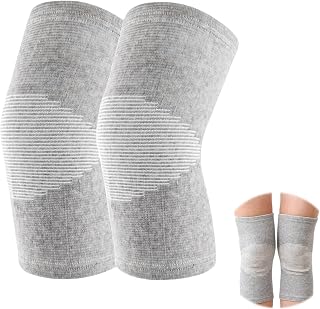 2 Stück Bambus Kniebandage Damen Arthrose,Bandagen Knie,Einstellbare Knee Support Bandage Kniebandage Damen Männer Knie Kompression für Volleyball/Training/Kniebandage Arthrose/Kniebandage Sport(XL)