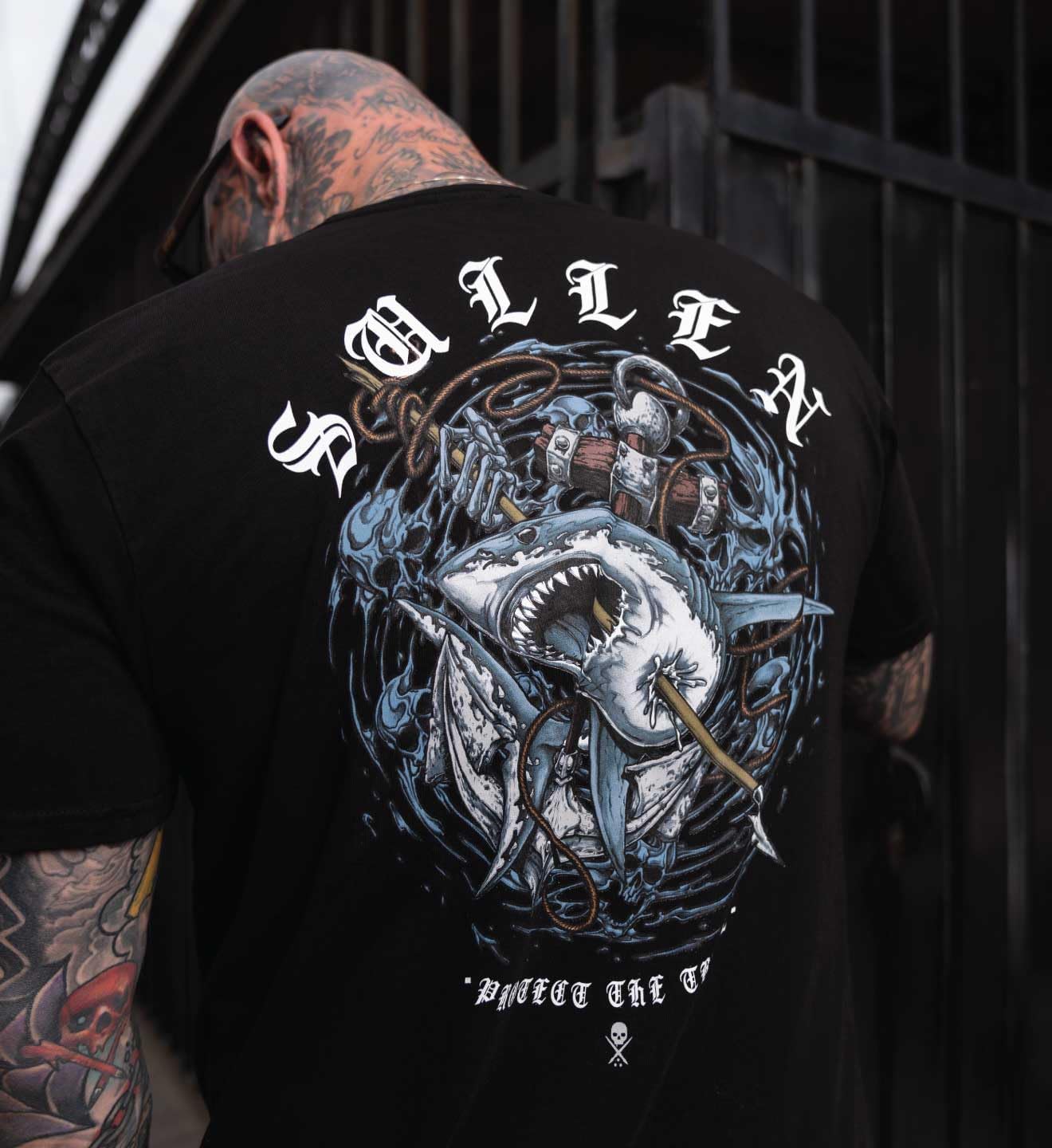 Sullen Men's Speared Week of Sharks Series Tattoo Lifestyle Graphic Premium Short Sleeve Tee