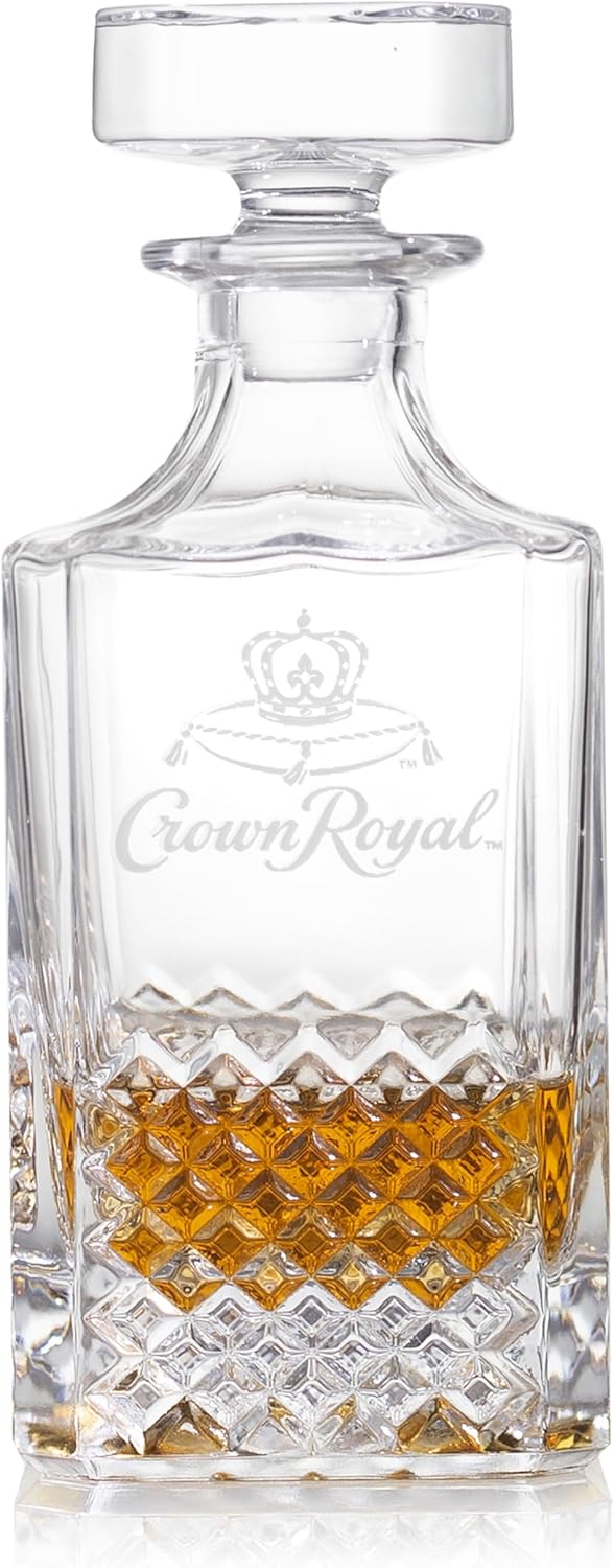 LORD'S ROCKS クラウン ロイヤルグラスウイスキーデカンター &ndash; 750ml エレガントなガラスデカンター ストッ