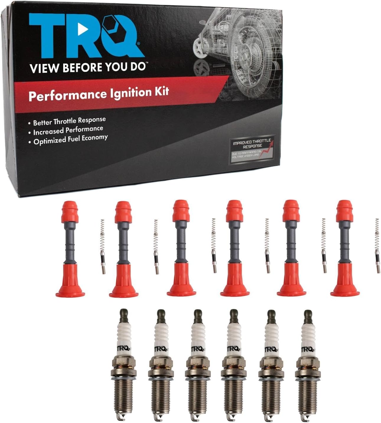 TRQ Ignition Kit Red Compatible with 02-04 INFINITI 02-21 Nissan 09-12 Suzuki