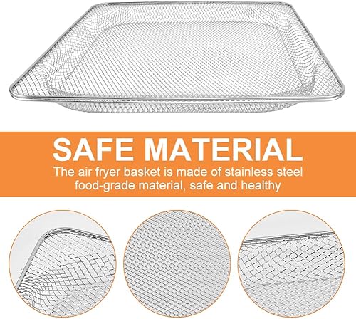 Miniatura 5 de Cesta de repuesto para freidora de aire, cesta de freidora de aire de acero inoxidable de 13.5 x 13.27 pulgadas con 1 par de guantes de horno de