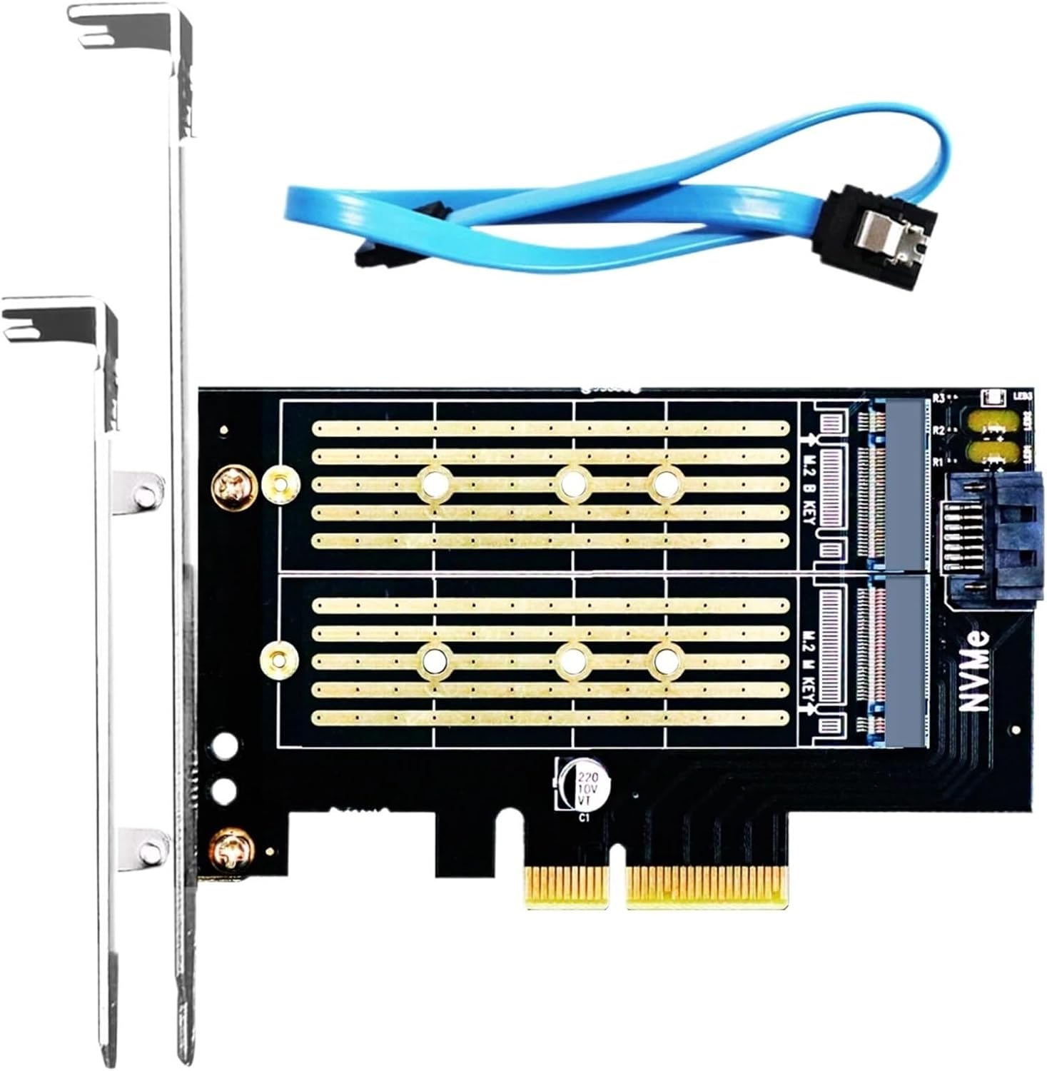Dual M.2 PCIe NVMe 4.0/3.0 Adapter for NVMe & SATA SSD