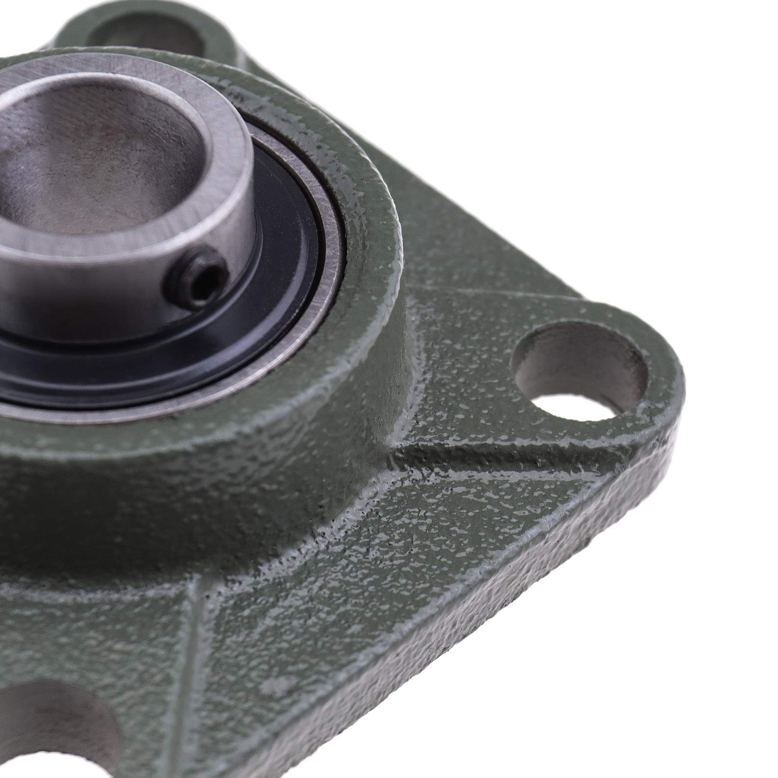 2pcs 20mm UCF204 cojinetes de bloque de almohada con boquilla de aceite autoalineable 4-perno cuadrado brida montada rodamiento para la máquina de impresión de sistemas de transporte